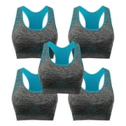 5 Packs Women Racerback Sports Bras High Impact Workout Gym Activewear Bra Women Racerback Sports Bras High Impact Gym Activewear Bra